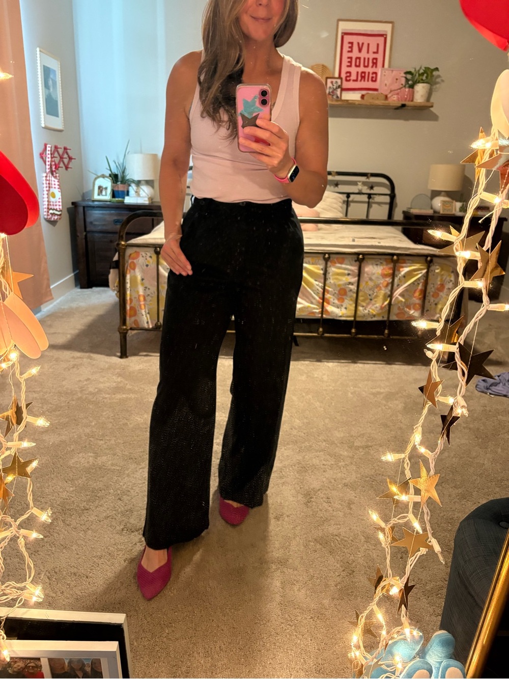 Madewell Black Wide-Leg Harlow Pants